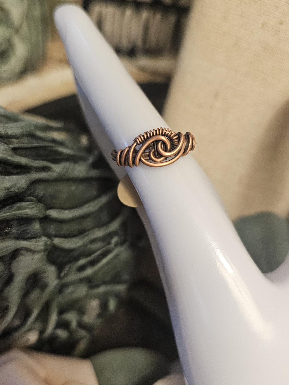 Handcrafted Copper Wire Knot Ring - Women's Copper Ring Sz 7-1/4